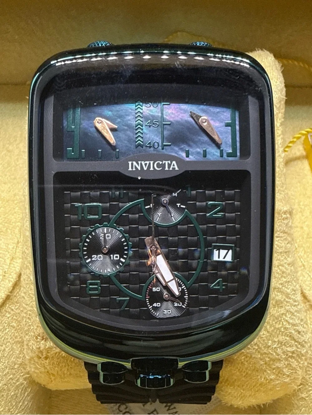 Invicta 29707 Men's 42mm S1 Rally Dakar Chronozone Green Case Triple Time Watch
